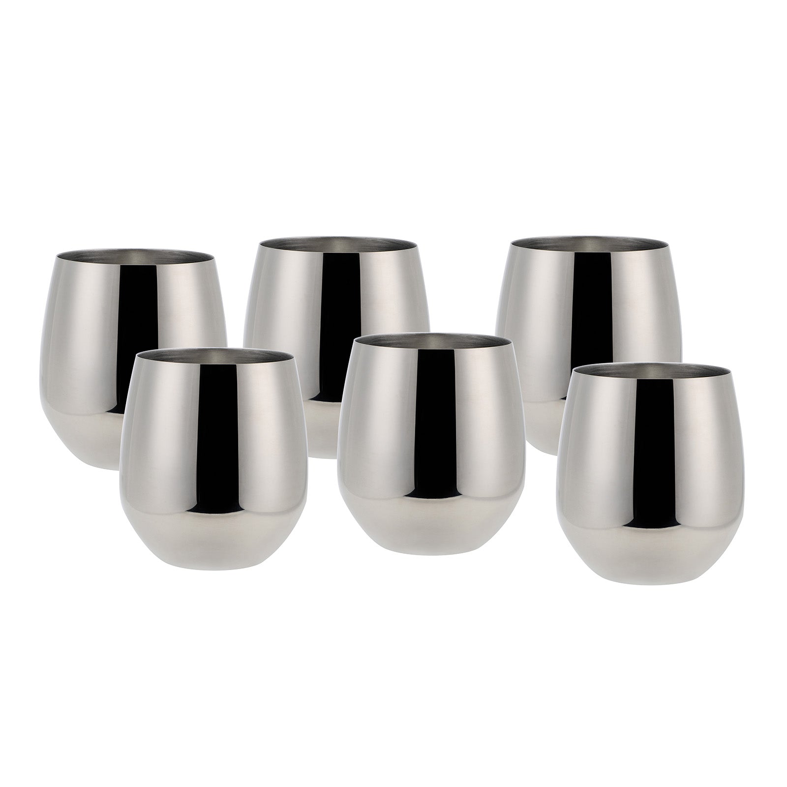ECHTWERK Weingläser 6-tlg Rotweingläser 500 ml Silber aus Edelstahl
