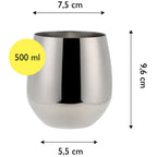 ECHTWERK Weingläser 6-tlg Rotweingläser 500 ml Silber aus Edelstahl