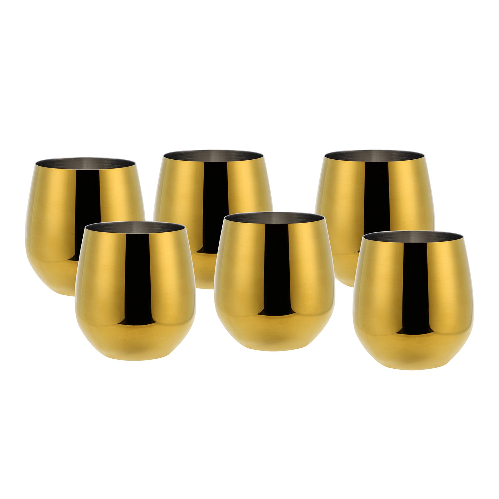ECHTWERK Weingläser 6-tlg Rotweingläser 500 ml Gold aus Edelstahl