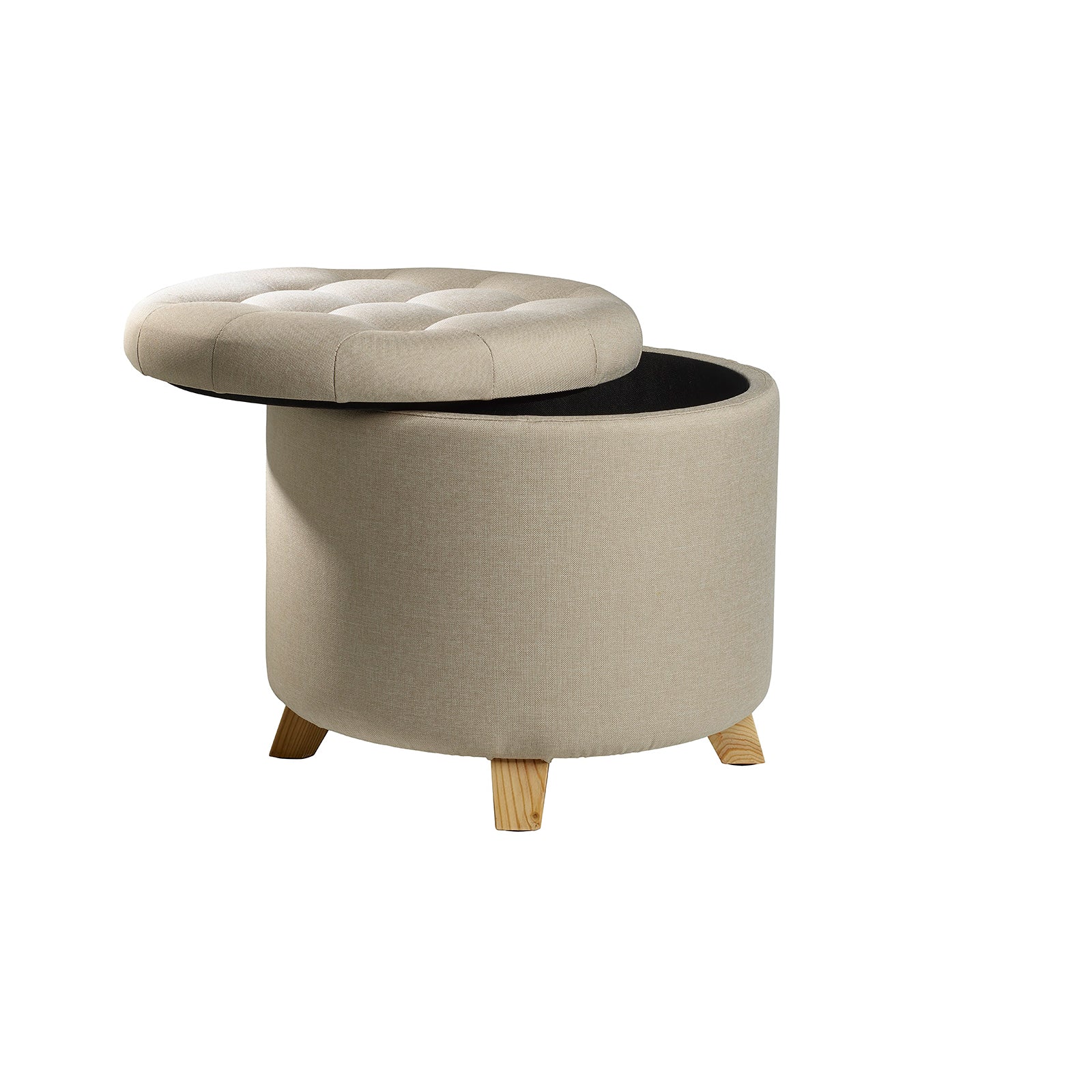 Sitzhocker “Mary“, Fußhocker mit Stauraum, Abnehmbarer Deckel