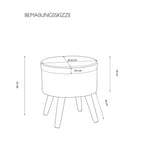 Sitzhocker "Max" mit Holzfüßen und Stauraum