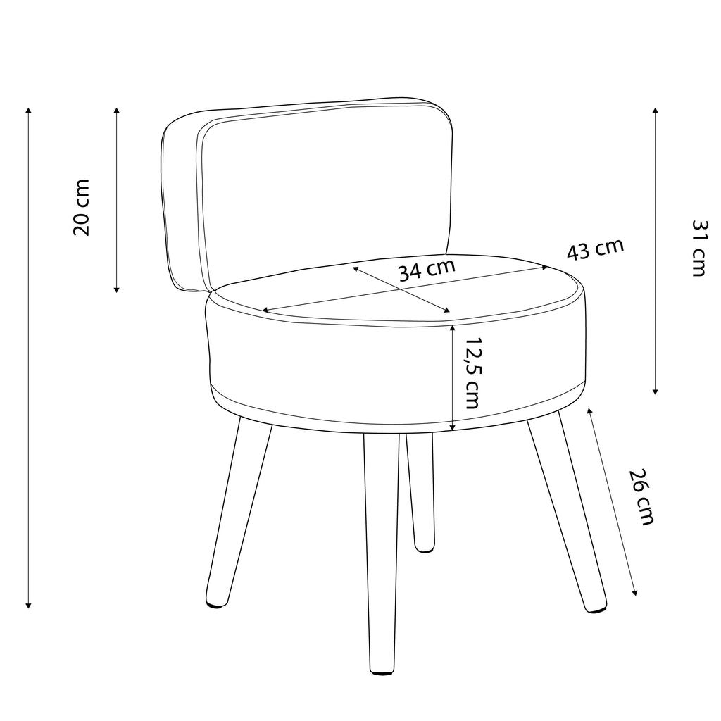 Kleiner Sessel/Hocker "Milo" - mit weicher Schaumstoffpolsterung