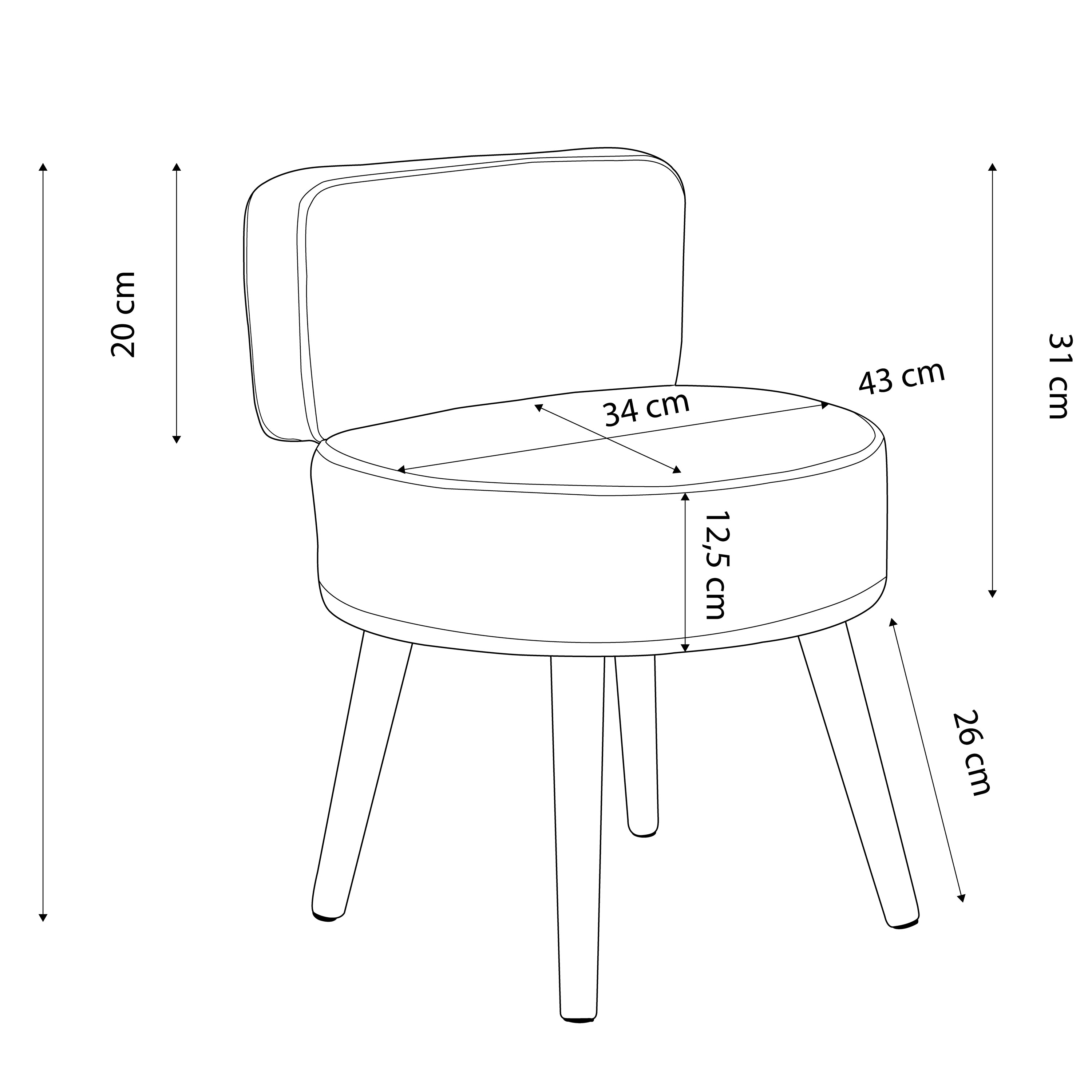 Kleiner Sessel/Hocker "Milo" - mit weicher Schaumstoffpolsterung