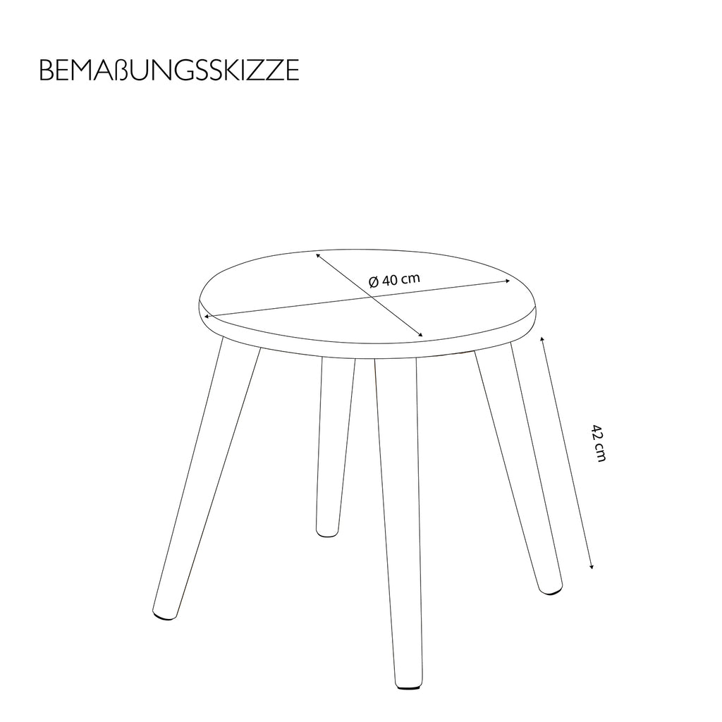 Sitzhocker „Skandi“ mit Holzfüßen und bequemer Polsterung