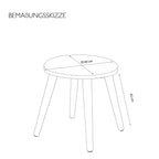 Sitzhocker „Skandi“ mit Holzfüßen und bequemer Polsterung