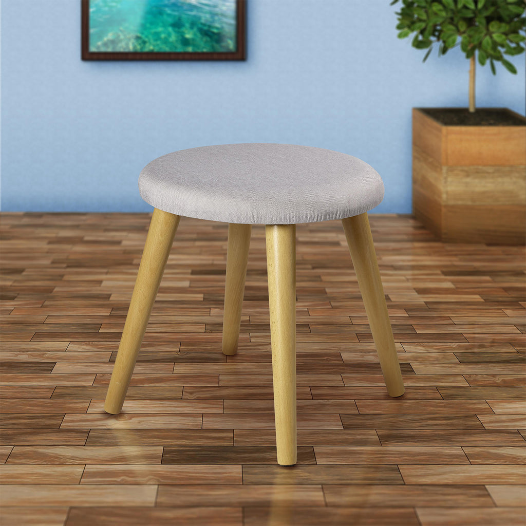 Sitzhocker „Skandi“ mit Holzfüßen und bequemer Polsterung