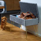 Sitzbank "Scarlett" mit Samtbezug und Stauraum