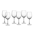 Weißwein-Gläser 6er Set ca. 370 ml, Zeitlose Weingläser, Weinkelche, Robuste Gläser, spülmaschinenfest