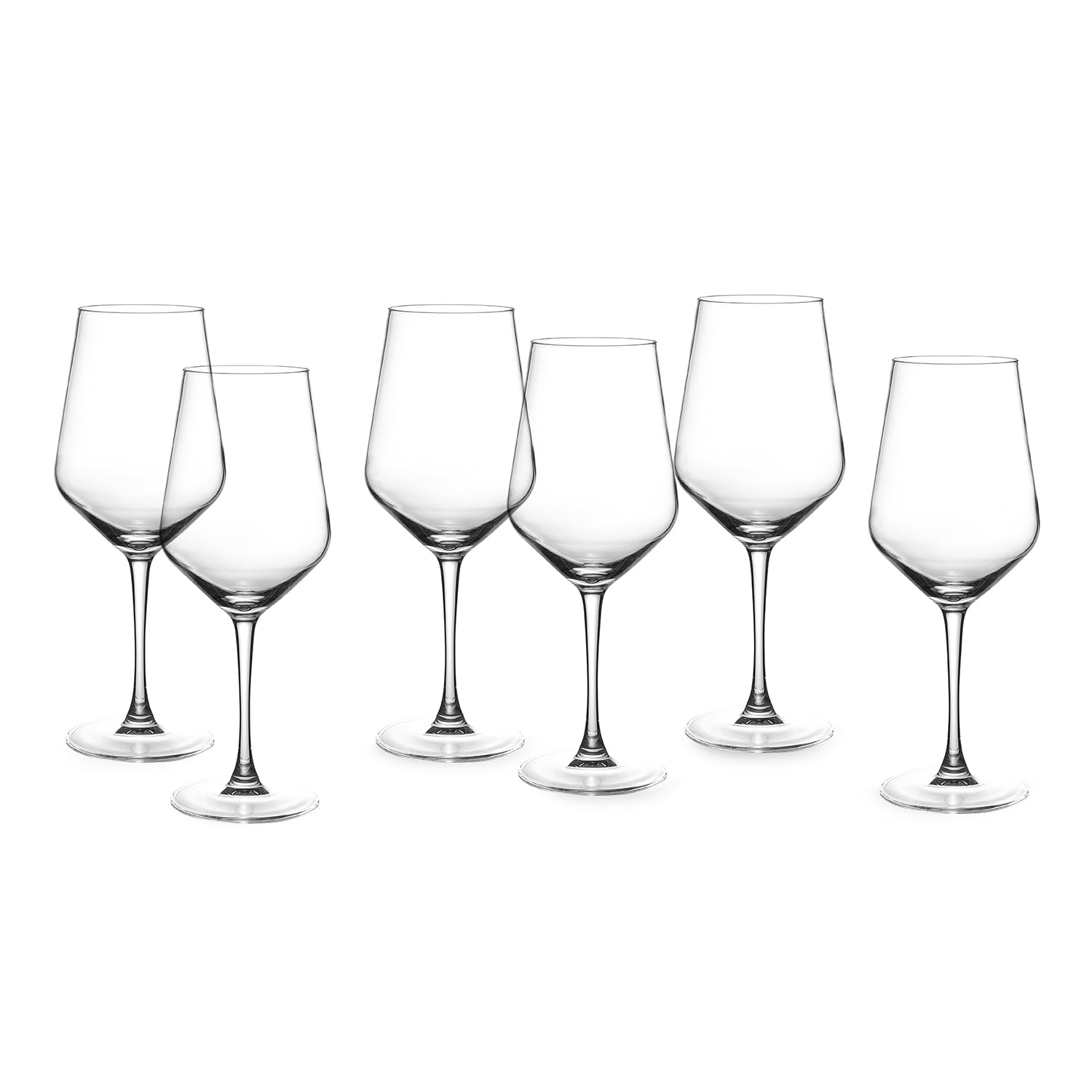 Rotwein-Gläser 6er Set ca. 620 ml, Zeitlose Weingläser, Weinkelche, Robuste Gläser, spülmaschinenfest