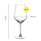 Rotwein-Gläser 6er Set ca. 620 ml, Zeitlose Weingläser, Weinkelche, Robuste Gläser, spülmaschinenfest