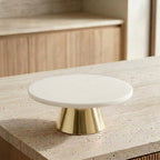 Stilvolle Tortenplatte aus Marmor, Kuchenplatte mit Standfuß, Tortenständer zum Servieren von Speisen