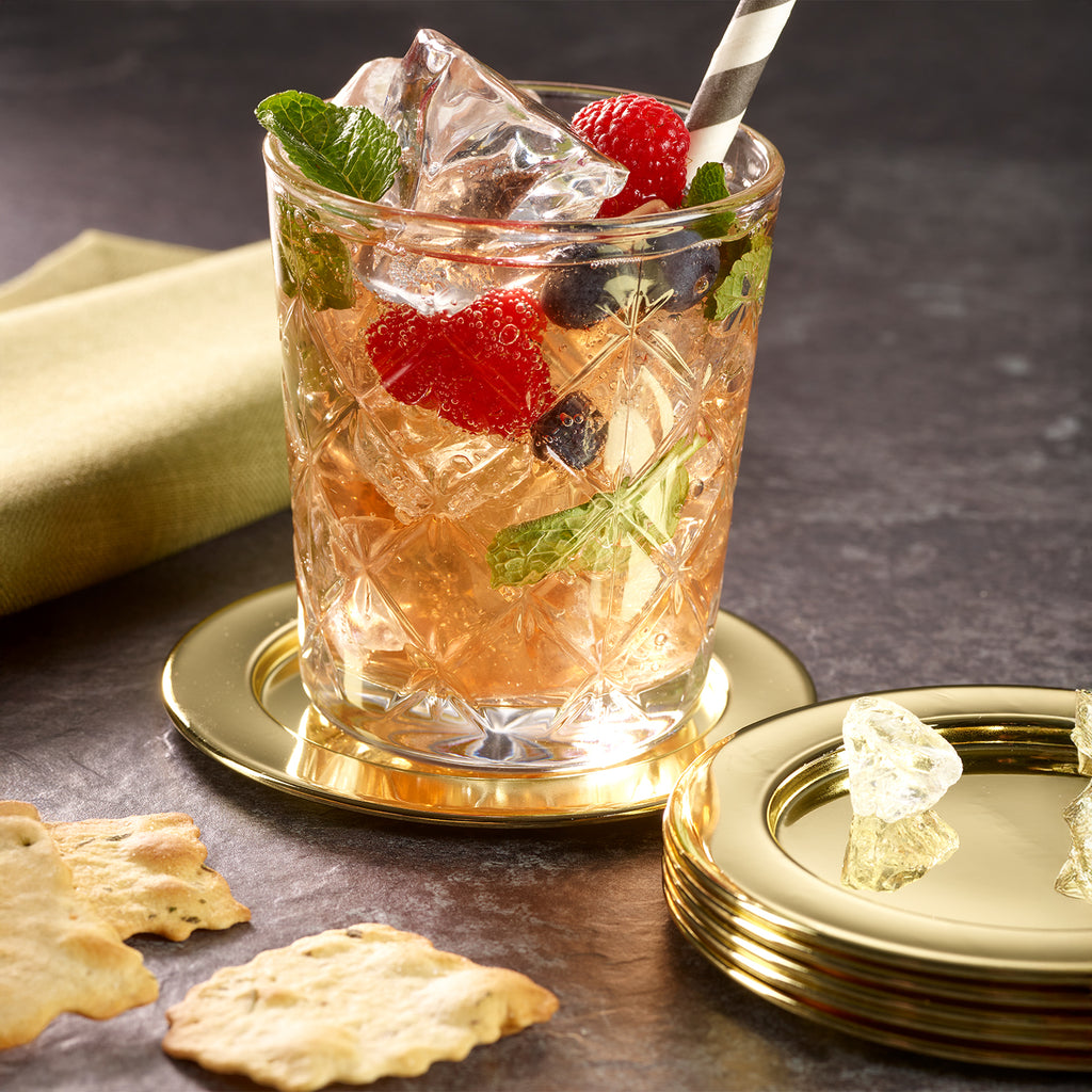 ECHTWERK Glasuntersetzer-Set aus Edelstahl Gold