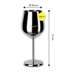 ECHTWERK bruchsichere Weingläser/Weinkelche aus Edelstahl 2-tlg. 0,5 L Silber