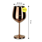 ECHTWERK bruchsichere Weingläser/Weinkelche aus Edelstahl 2-tlg. 0,5 L Kupfer
