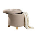 Sitzhocker “Mary“, Fußhocker mit Stauraum, Abnehmbarer Deckel