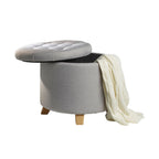Sitzhocker “Mary“, Fußhocker mit Stauraum, Abnehmbarer Deckel