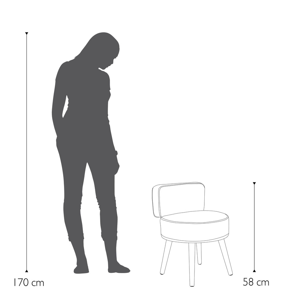 Kleiner Sessel/Hocker "Milo" - mit weicher Schaumstoffpolsterung
