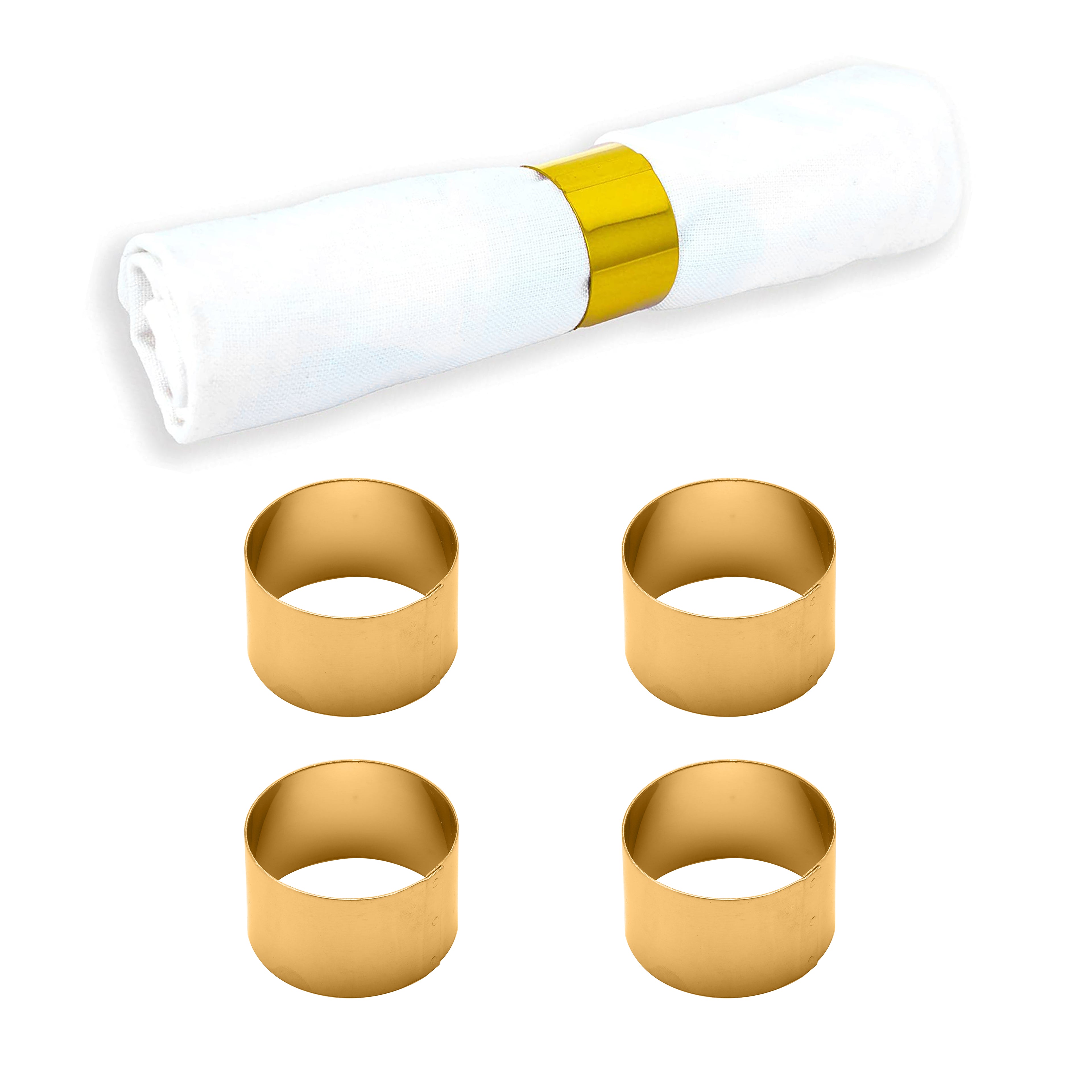 ECHTWERK Serviettenring-Set aus Edelstahl Gold