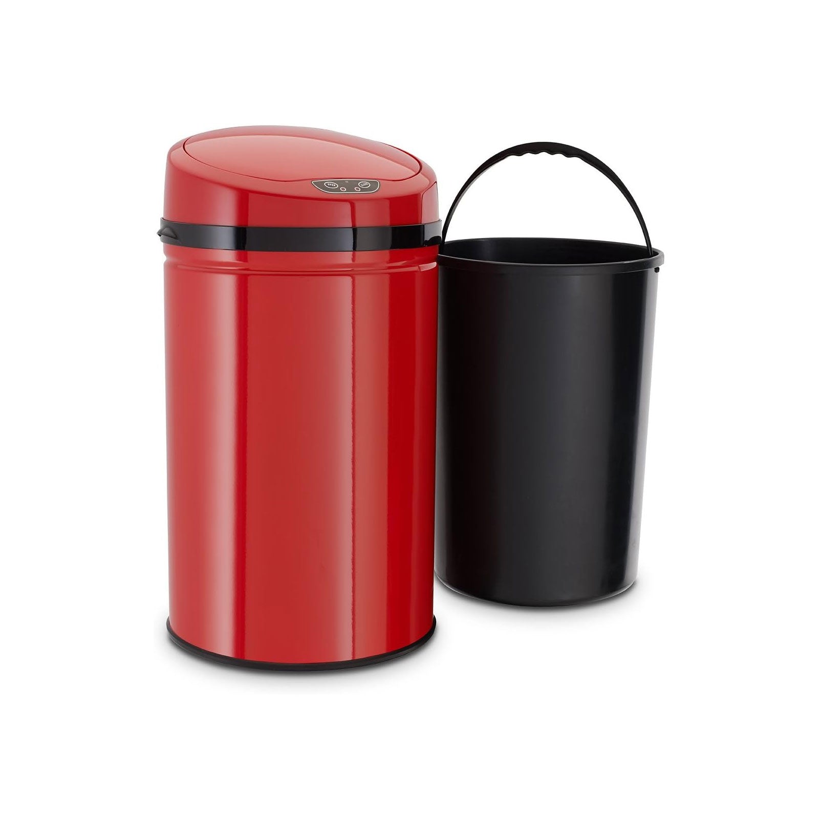 ECHTWERK Abfalleimer Mülleimer mit Sensor INOX Red aus Edelstahl 30 Liter