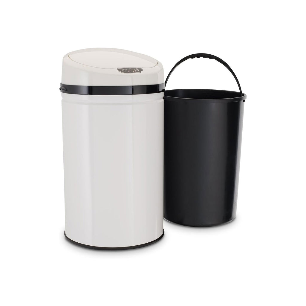 ECHTWERK Abfalleimer Mülleimer mit Sensor Weiß aus Edelstahl 30 Liter